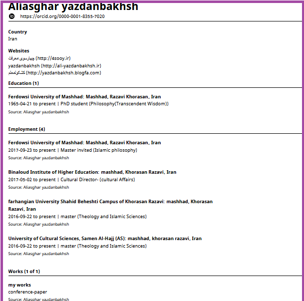 orcid of yazdanbakhsh